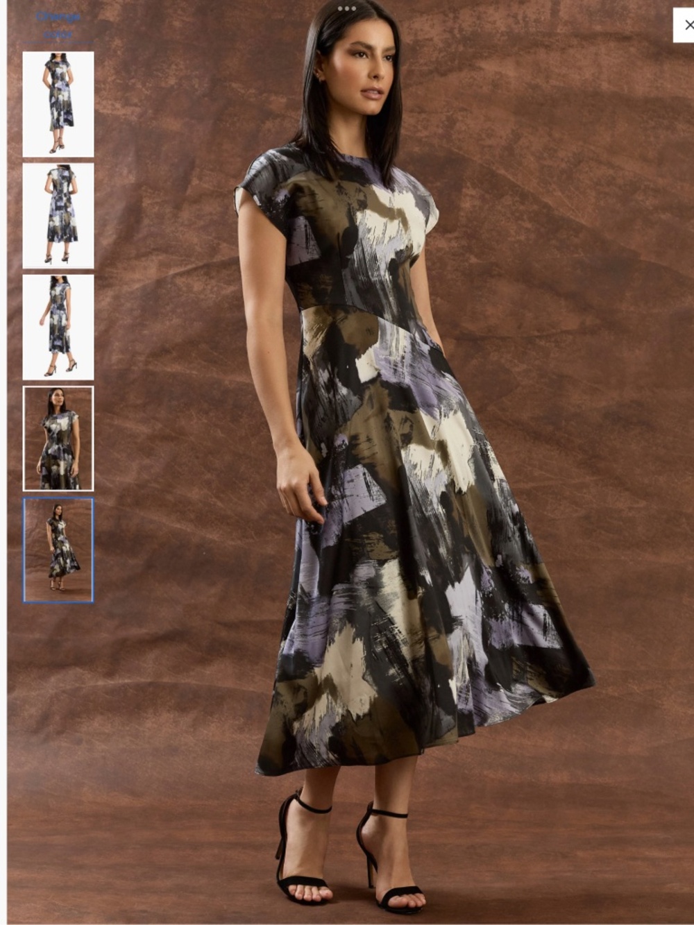 Maggy London Cap Sleeve Fit & Flare Midi Dress, size 6